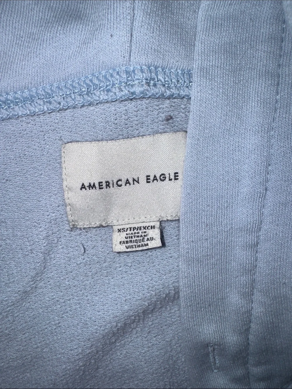 American Eagle Outfitters Light Blue Hooded Zip Crop Sweatshirt & Joggers Set